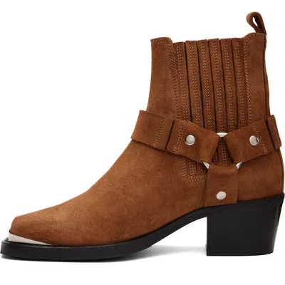 Anine Bing Tan Mid Biker Boots In Multi