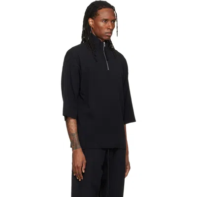 Thom Krom Ms 196 Oversized Half-zip Sweatshirt In Black