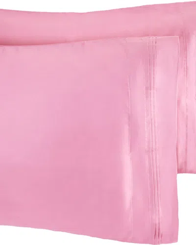 Superior 650 Thread Count Egyptian Cotton Solid 2pc Pillowcase Set In Pink