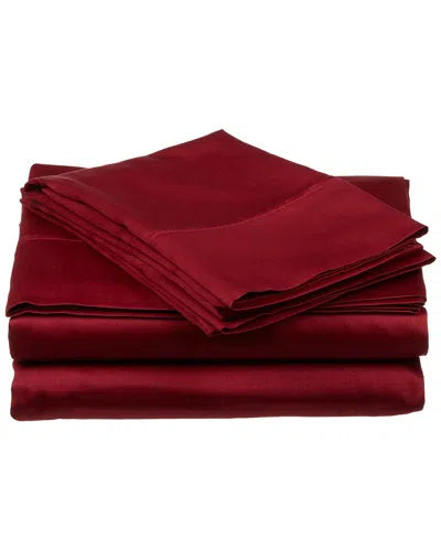 Superior 400 Thread Count Egyptian Cotton Solid Deep Pocket Sheet Set In Red