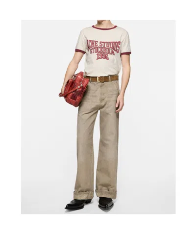 Acne Studios Eram College Logo Ringer Graphic T-shirt In White