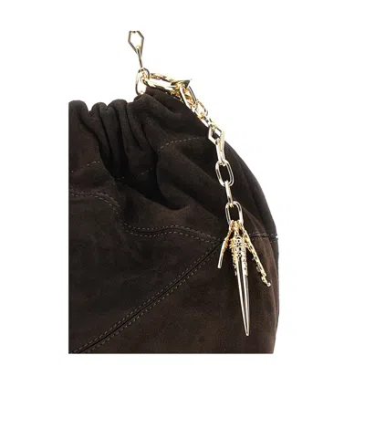 Bash Chain Strap Suede Shoulder Bag In Brown