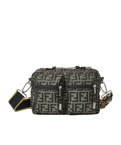 Fendi Mini Camera Case In Superlight Ff Zucca Technical Fabric With Adjustable Strap In Multi