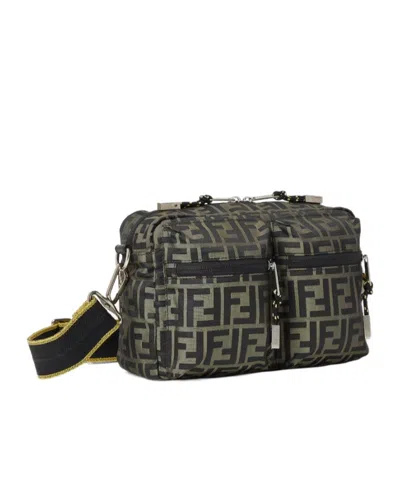 Fendi Mini Camera Case In Superlight Ff Zucca Technical Fabric With Adjustable Strap In Multi