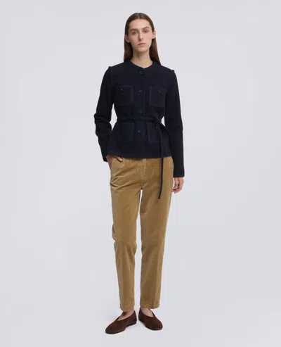 Aspesi Belted Four-pocket Jacket In Blue
