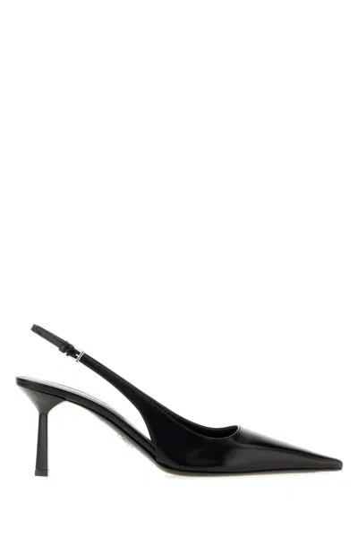 Prada Slingback With Thin Heel In Black