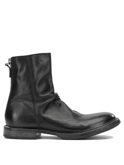 Moma Black Leather Boots In Black