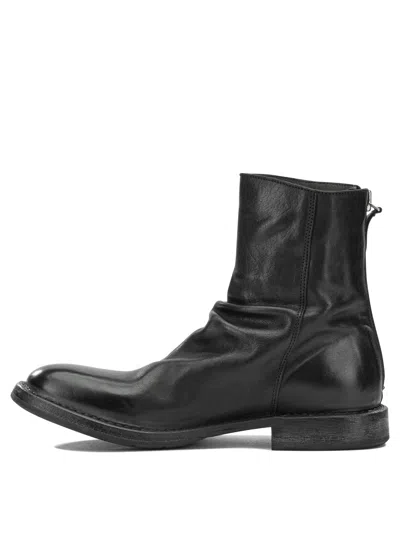 Moma Black Leather Boots In Black