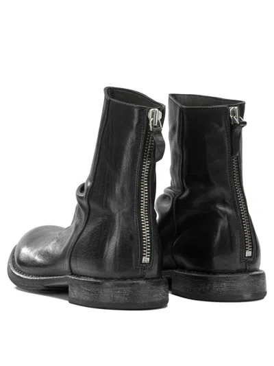 Moma Black Leather Boots In Black