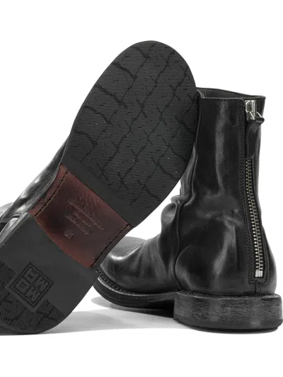 Moma Black Leather Boots In Black