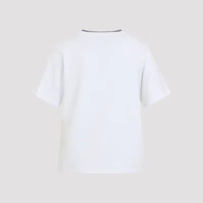 Peserico Lounge Crew Neck T Shirt Contrast Neckline In Transparent