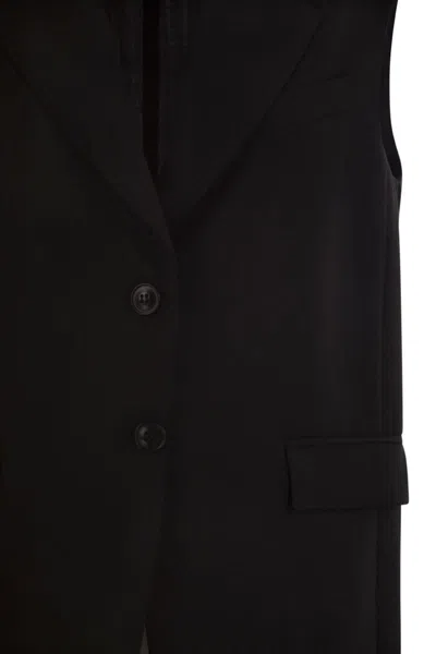 Max Mara Sleeveless Wool Jacket In Black