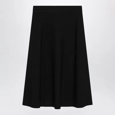 Max Mara Flared Skirt Smooth Texture Design In Black