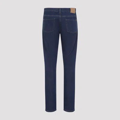 Canali Logo Patch Slim-leg Jeans In Multi