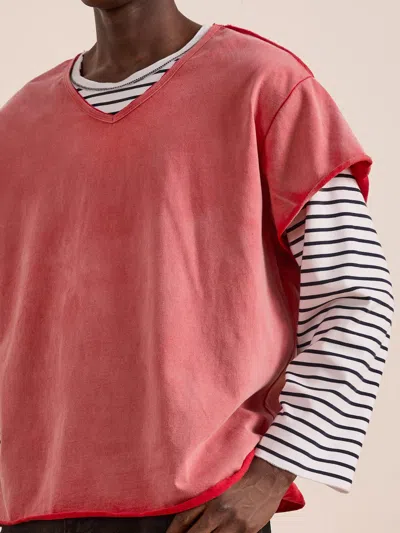 Found Distressed Sunfade-wash T-shirt In Blue