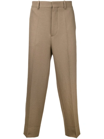 Marni Cropped Chino Trousers In Brown