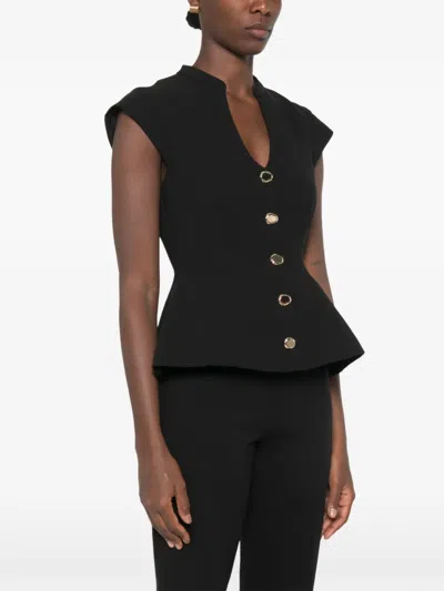 Sandro Sleeveless Button-fastening Top In Transparent