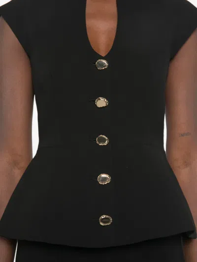 Sandro Sleeveless Button-fastening Top In Transparent