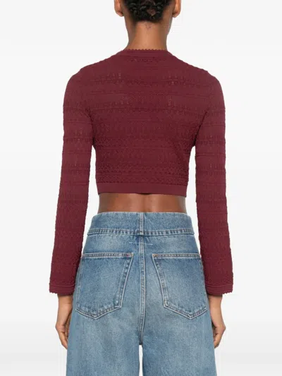 Sandro Buttoned Cardigan In Burgundy