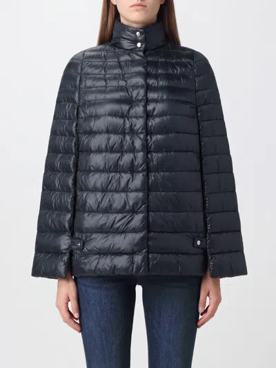 Herno Down Cape Jacket High Collar Design In Black