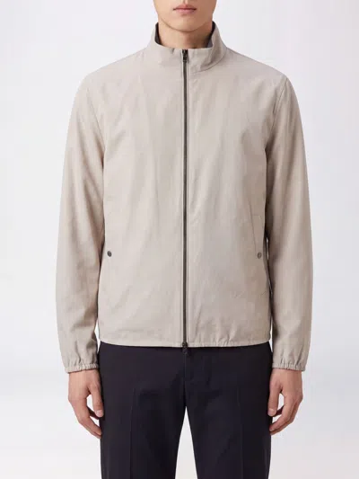 Herno Light Grey Polyester Elastan Jacket In White