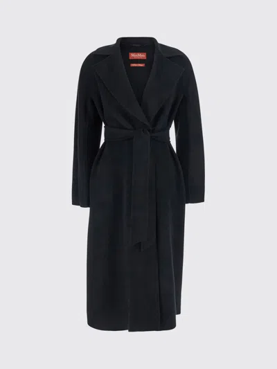Max Mara Studio Cles Single-breasted Wool Coat In Black