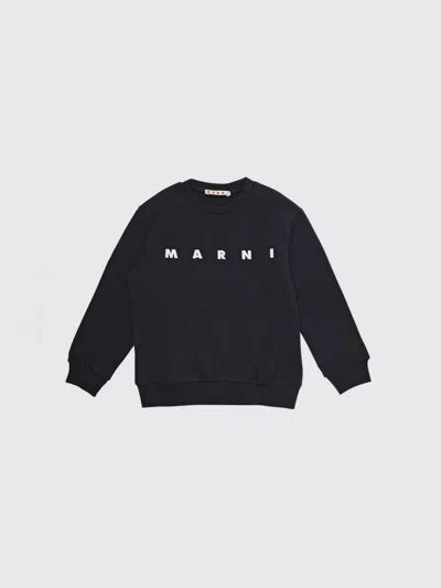 Marni Kids Logo-printed Crewneck Sweatshirt In Black
