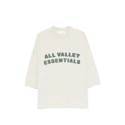 Essentials Logo-print Drop-shoulder T-shirt In White