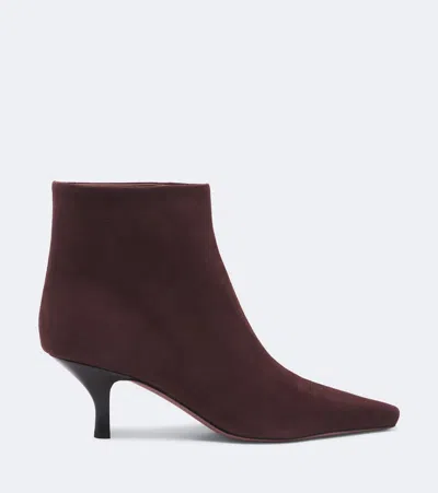 Paris Texas Rose Suede Ankle Boots In Brown