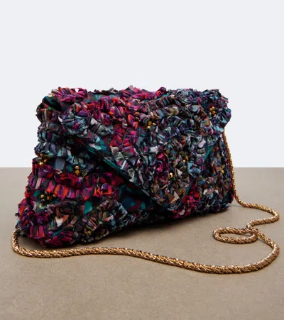 Dries Van Noten Embellished Embroidered Clutch In Multicoloured
