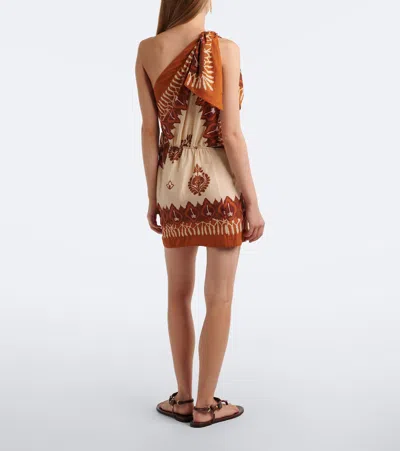 Johanna Ortiz Sun Traveller Printed Cotton-voile Mini Dress In Brown