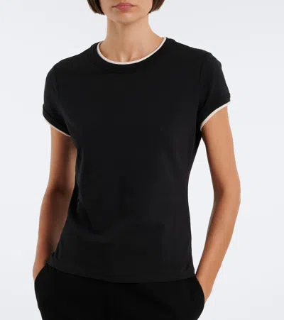 Veronica Beard Devin Cotton-blend T-shirt In Black