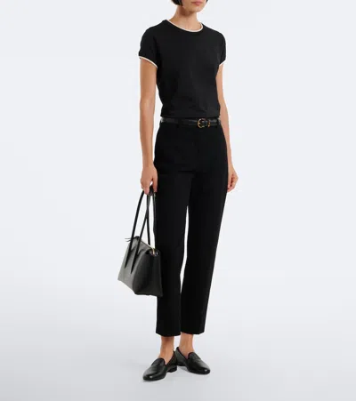 Veronica Beard Devin Cotton-blend T-shirt In Black