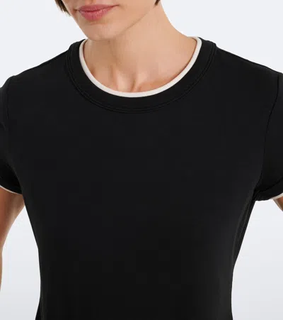 Veronica Beard Devin Cotton-blend T-shirt In Black