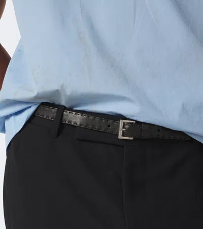 Prada Leather Belt In Black