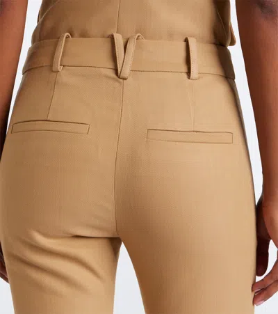 Veronica Beard Corbette Twill Flared Pants In Brown