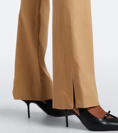 Veronica Beard Corbette Twill Flared Pants In Brown