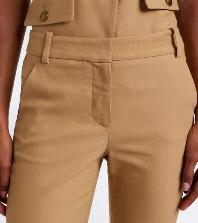 Veronica Beard Corbette Twill Flared Pants In Brown