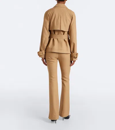 Veronica Beard Corbette Twill Flared Pants In Brown