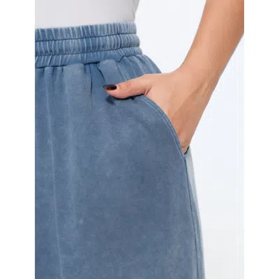 Bloomchic Washed Cargo Pocket Drawstring Jogger Pants In Blue