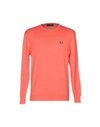 Fred Perry Sweaters In Coral
