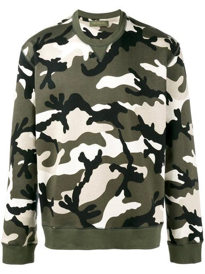 Valentino 'rockstud' Sweatshirt Mit Camouflage-print In Multicolor