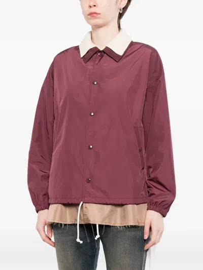 Undercover Layered Drawstring-hem Jacket In Red