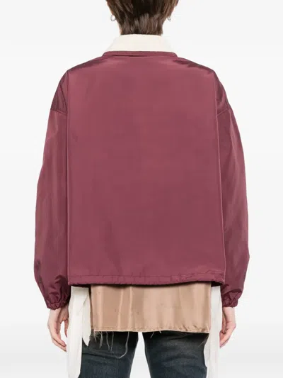 Undercover Layered Drawstring-hem Jacket In Red