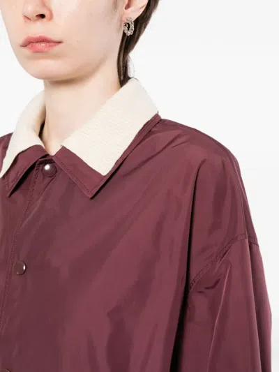 Undercover Layered Drawstring-hem Jacket In Red