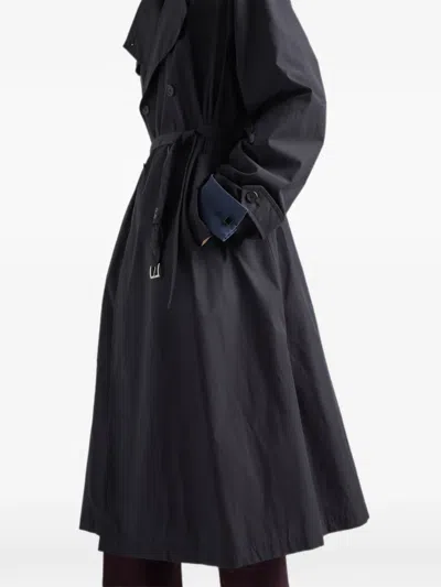 Prada Double-breasted Belted Coat In Brown