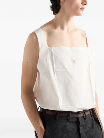 Prada Cotton Top In White