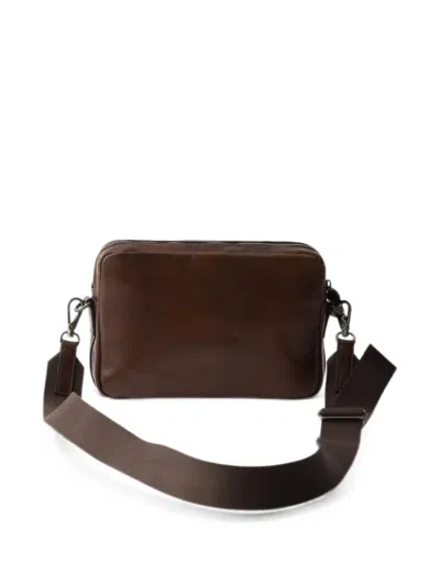 Prada Leather Shoulder Bag In Brown