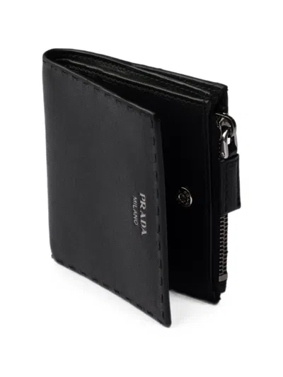 Prada Small Leather Wallet In Black
