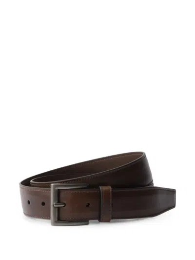 Prada Antiqued Leather Belt In Brown